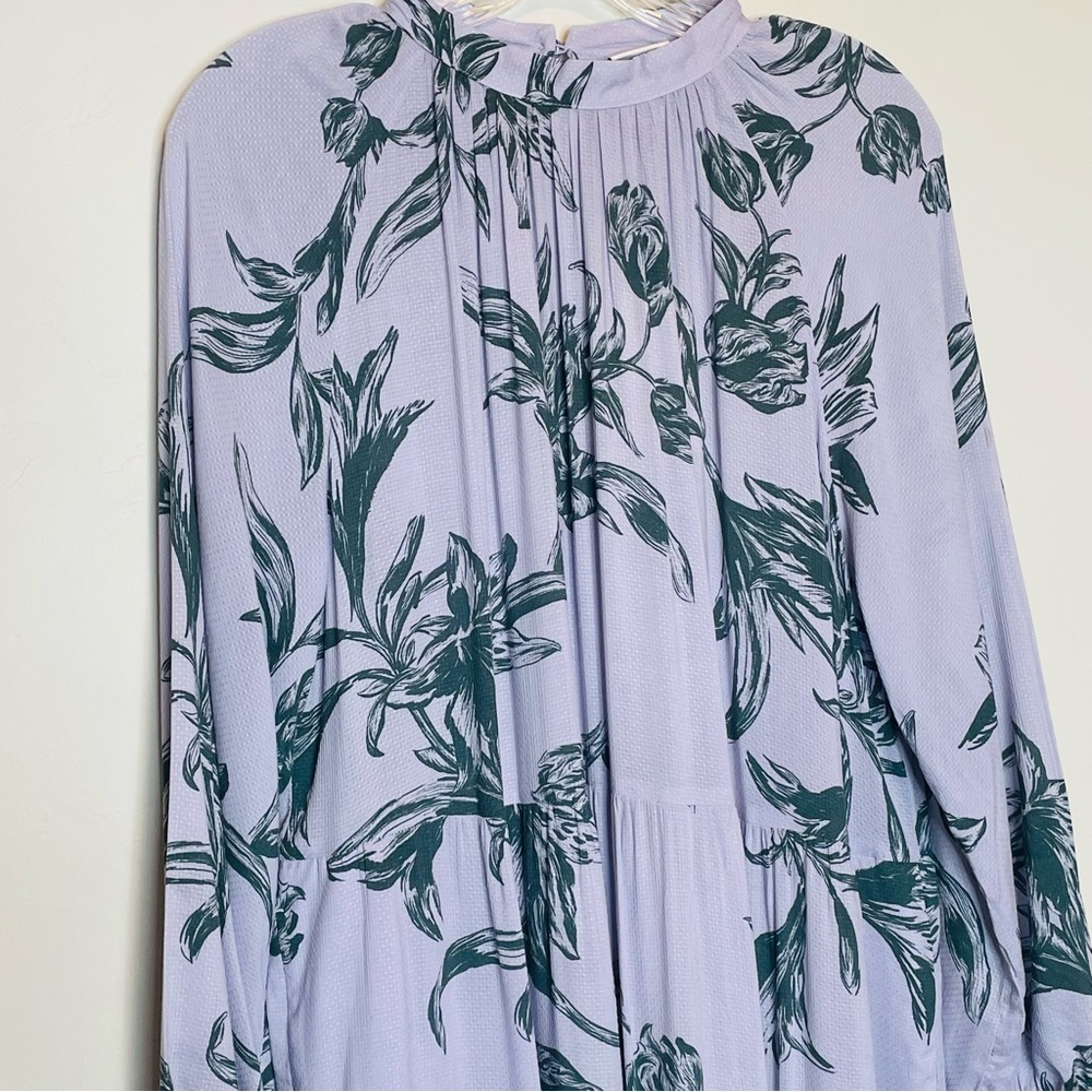 A New Day Floral Balloon Sleeve Tiered Midi Dress - Picture 4 of 12